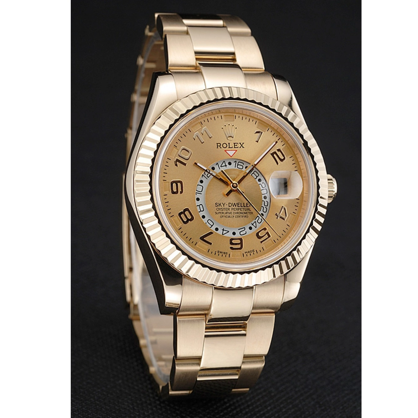 Aaa replica 80243 Edition Dweller Gold Oyster 2012 Special Rolex Sky Perpetual Yellow 0807